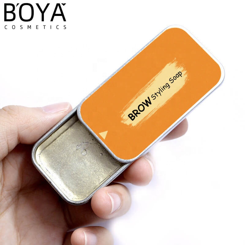 BOYA COSMETICS oem natural gel brow styling soap with brush custom soap brows private label brow soap