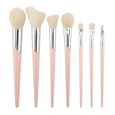 Manufacturer OEM ODM Cruelty Free High Quality Pink 7pcs Travel Set Makeup Brush Set No Brand