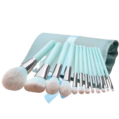 New Wholesale 10pcs Synthetic Hair Blue Pink Makeup Brush set