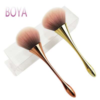 Professional Soft Synthetic Natural Hair Private Label Face Blender Makeup Brush Rose Gold Foundation Single Makeup Brush